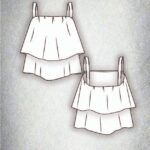 BALI PDF sewing pattern for a women’s tiered camisole with ruffle layers and delicate shoulder straps – sewing pattern design
