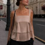 BALI PDF sewing pattern for a women’s tiered camisole with ruffle layers and delicate shoulder straps – sewing pattern design