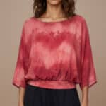 ODETTE relaxed blouse PDF sewing pattern for women, a casual top with Japanese-style sleeves to sew at home.