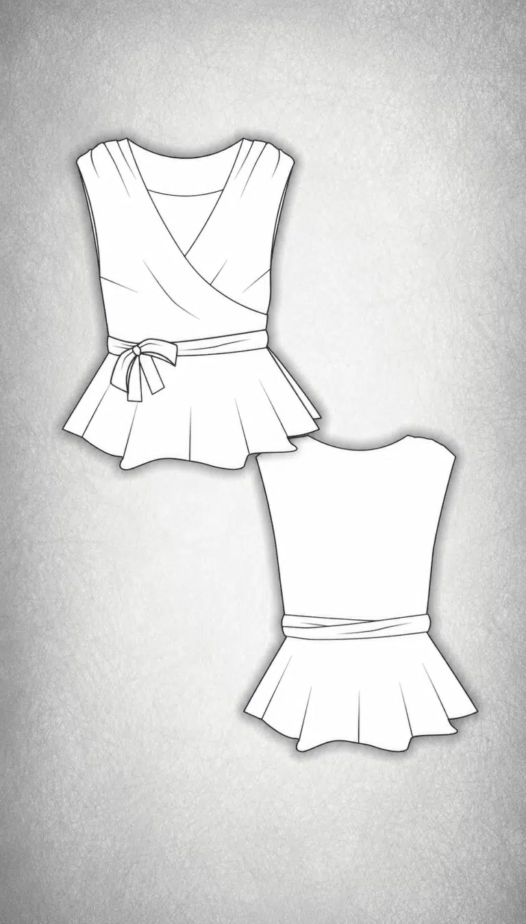 Wrap Peplum Top PDF Sewing Pattern livia 13
