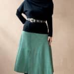 CHANTELLE patchwork midi skirt sewing pattern: geometric fabric joins give the skirt a modern handmade character. The broad hem creates an easy, flowing line.