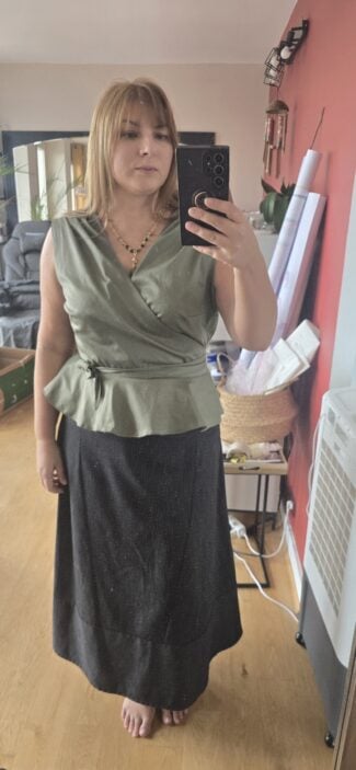 Gosia Wrap Peplum Top Sewing Pattern LIVIA PDF