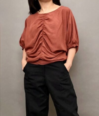 Maria Ruched Blouse Sewing Pattern SAND PDF