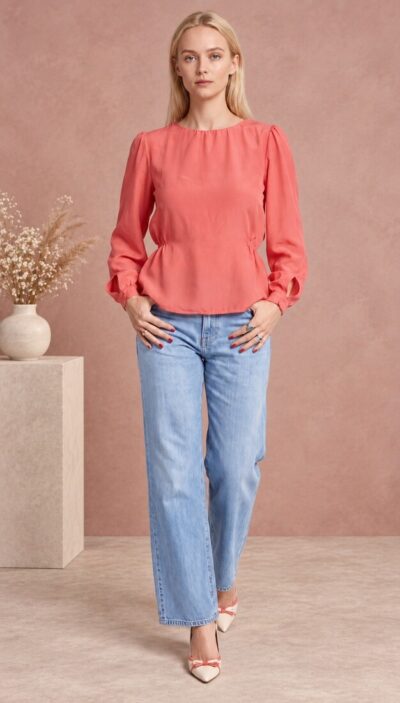long sleeve blouse pattern - Agathe -22